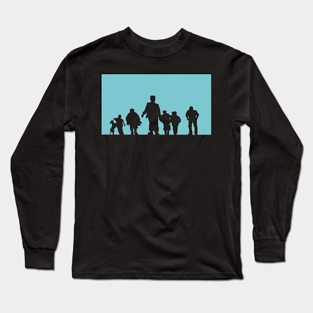 Squad Silhouette (blue) Long Sleeve T-Shirt by BradyRain